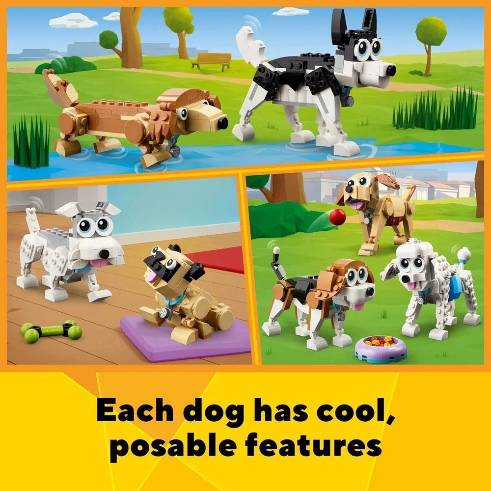 LEGO Creator 3 in 1 Adorable Dogs Building Toy Set 31137, for Dog Lovers,